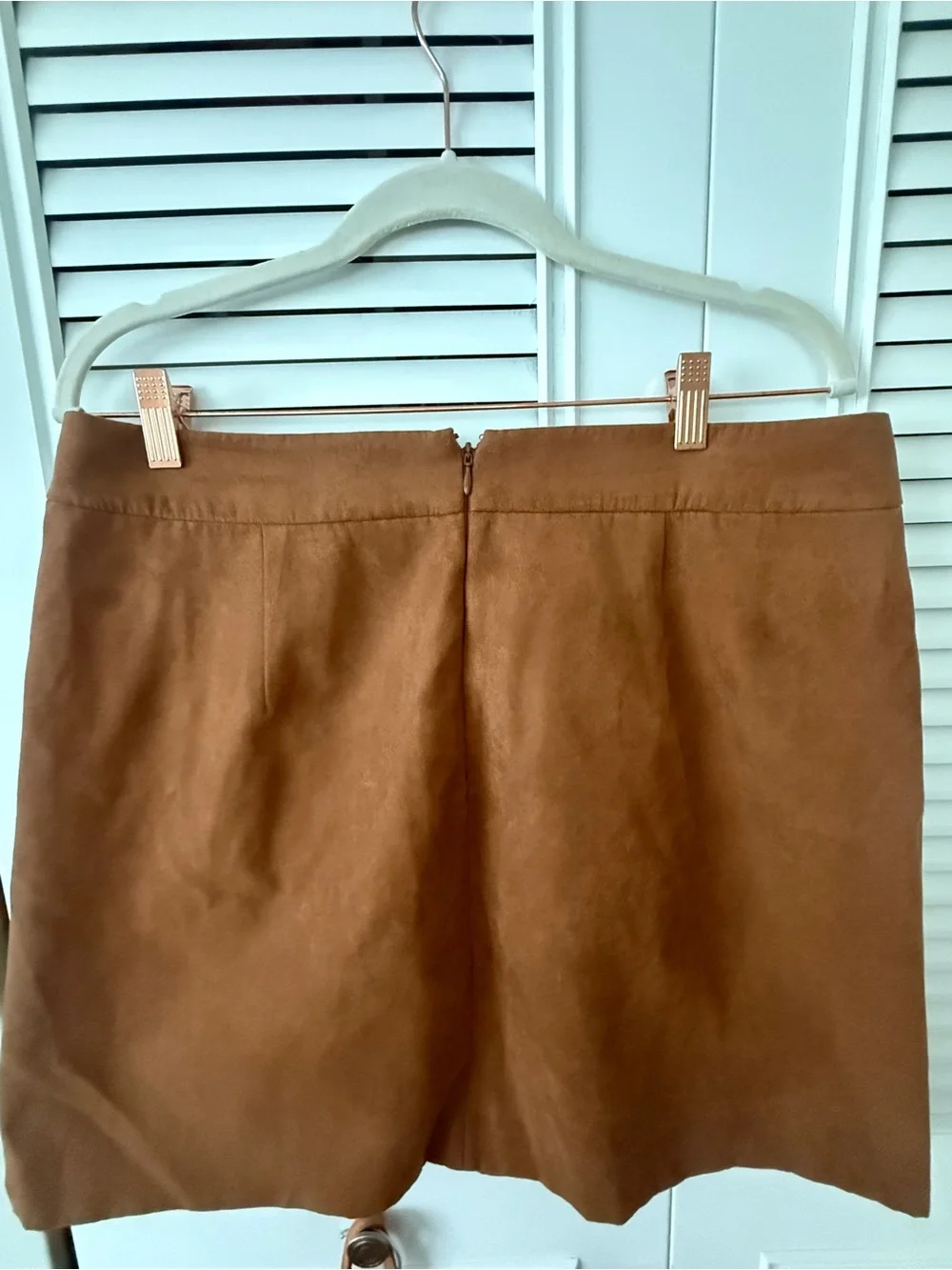 J. Crew Tan Brown Leather-Look Mini Skirt